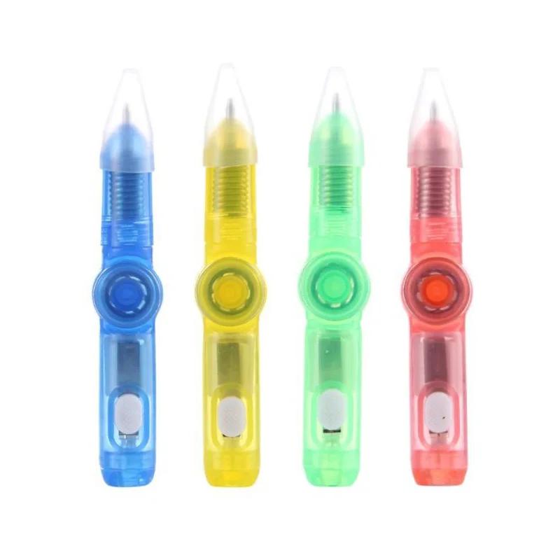 선물 저렴한 플라스틱 미니 다채로운 플래시 자이로 회전 발광 LED 라이트 펜, 크리에이티브 다기능 어린이 손 회 피젯
